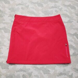 Title Nine Skirt Womens 8 Red Side Zip Fleece Lined Golf Tennis